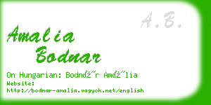 amalia bodnar business card